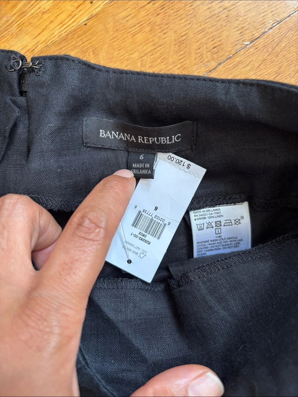 Banana Republic Black Wide-Leg Women's cropped Pants 100% linen